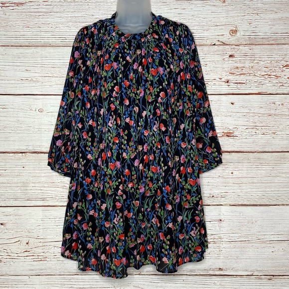 NWT Zara The Annie Dress Floral Pleated Dress Sz M - Picture 7 of 16